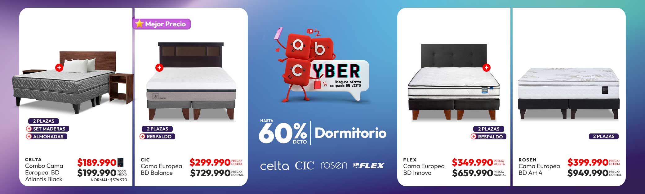 Dormitorio hasta 60% descuento