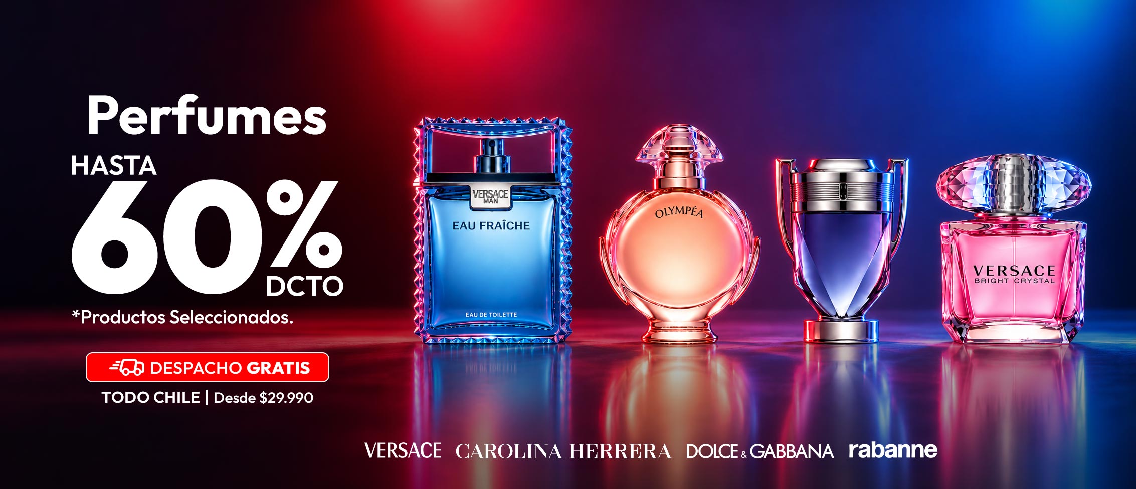 PERFUMES 60% DCTO PROD SELECCIONADOS. DG Todo chile desde 29.990