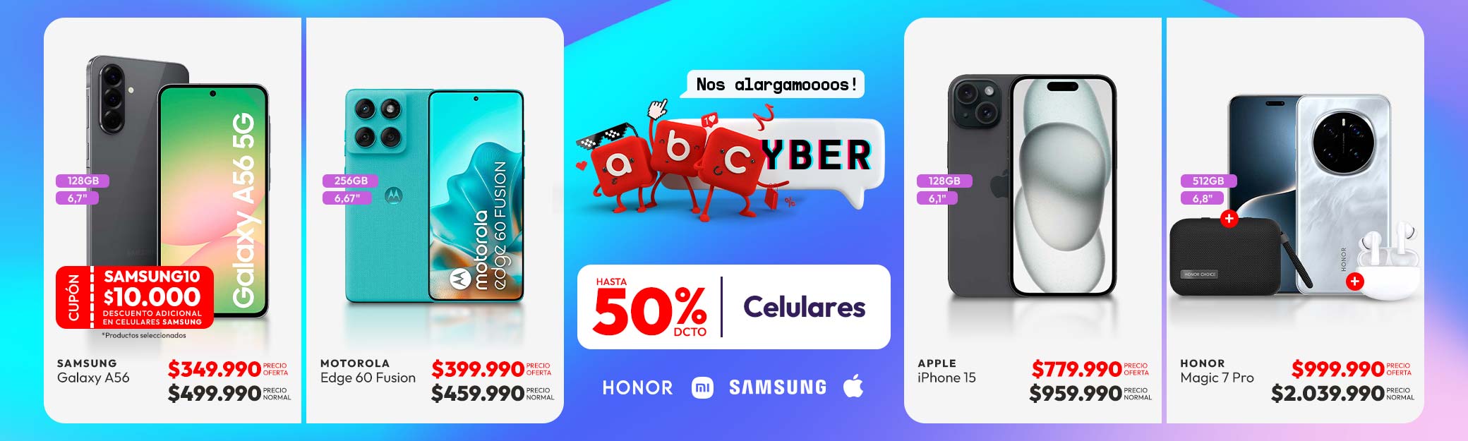 Celulares hasta 50% 