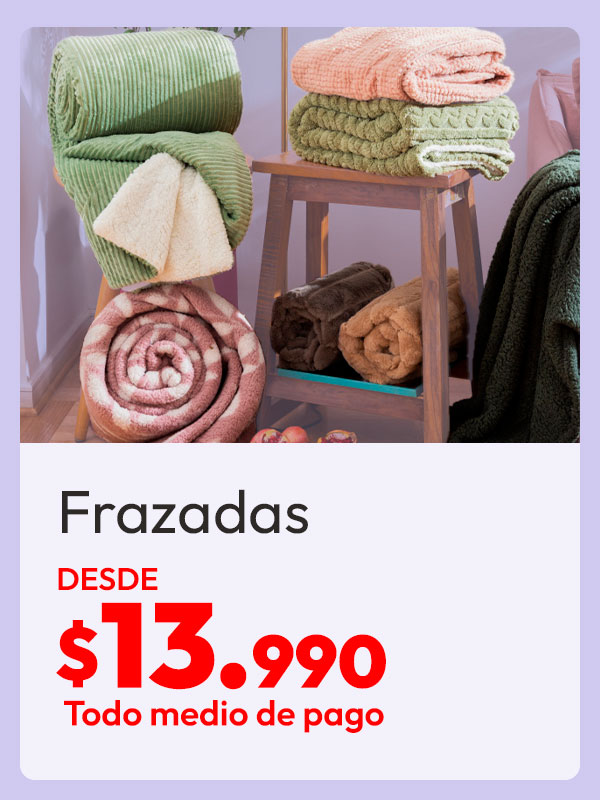 Frazadas desde $13.990