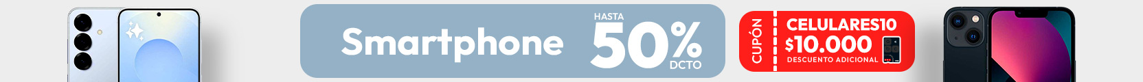 Smartphone hasta 50% Usa tu cupón Celulares10