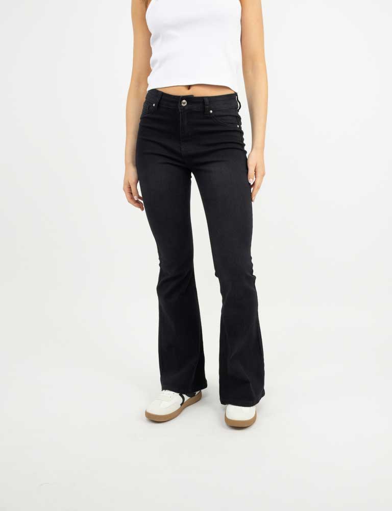 Flare Jeans Mujer Negro Jeans Flare Mujer Icono Abc