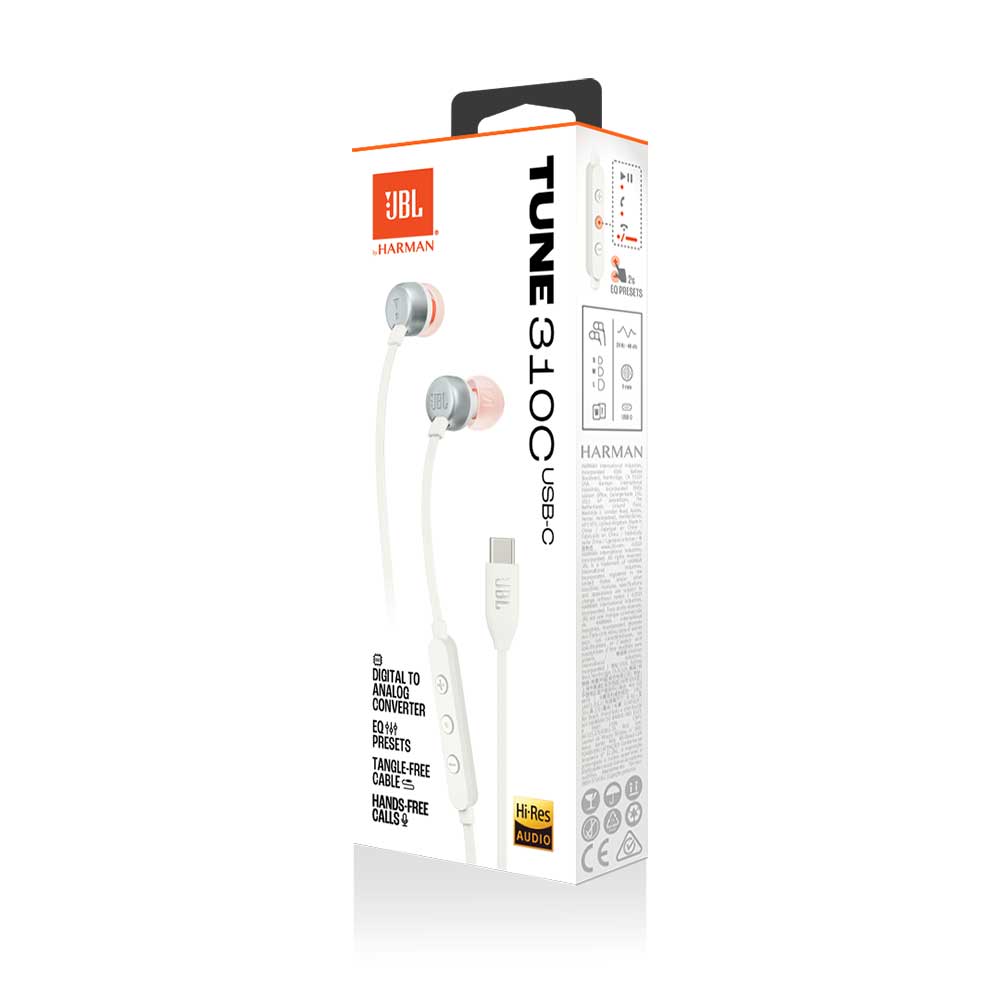 Audífonos Bluetooth In Ear JBL Tune 310C USB-C Blanco