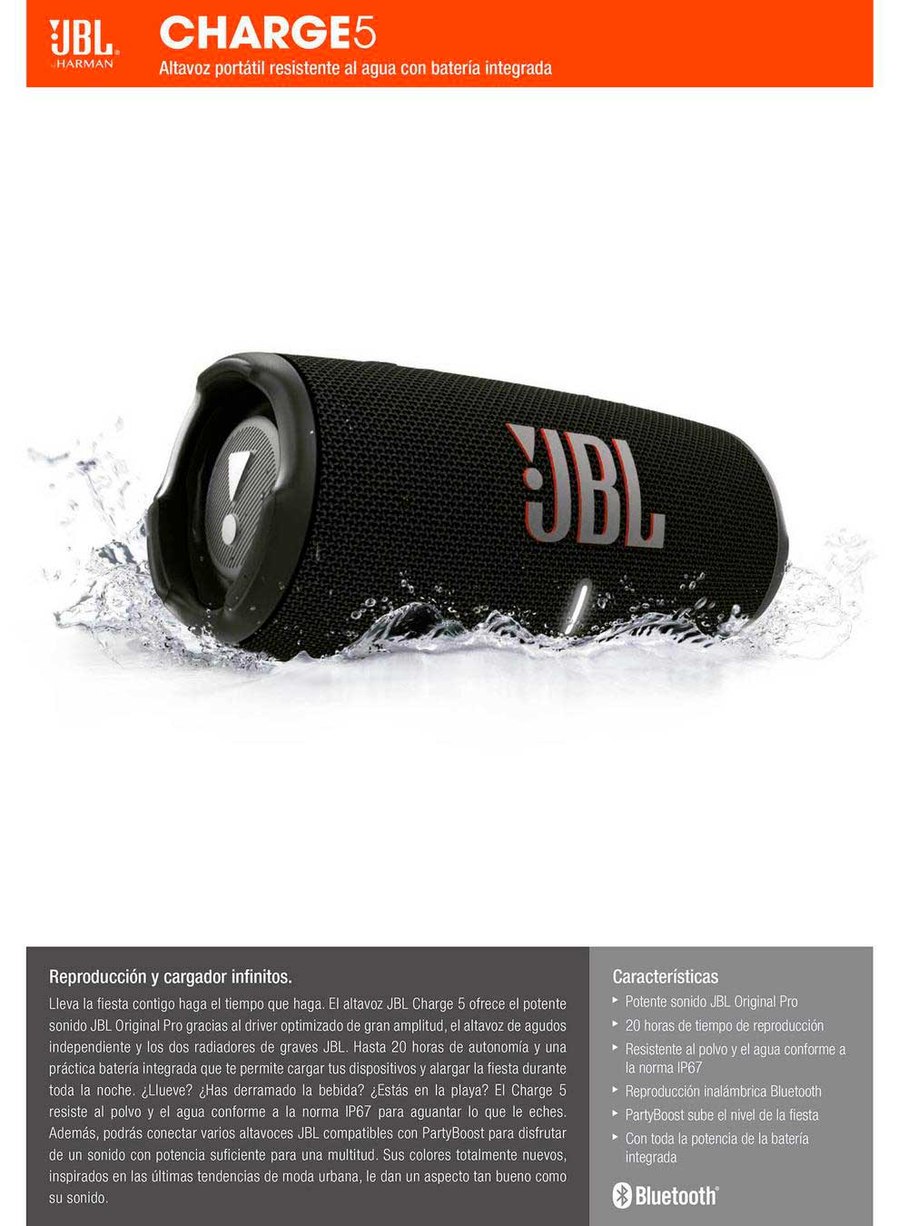 JBL Parlante Bluetooth JBL Charge 5 Azul | Abc