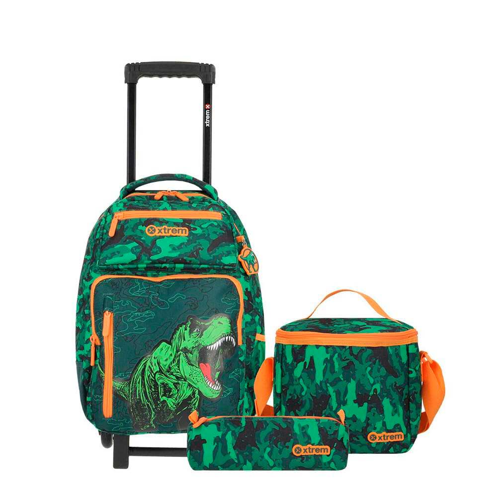 Pack Mochila con ruedas Xtrem Run 5XT Dino Verde | Abc