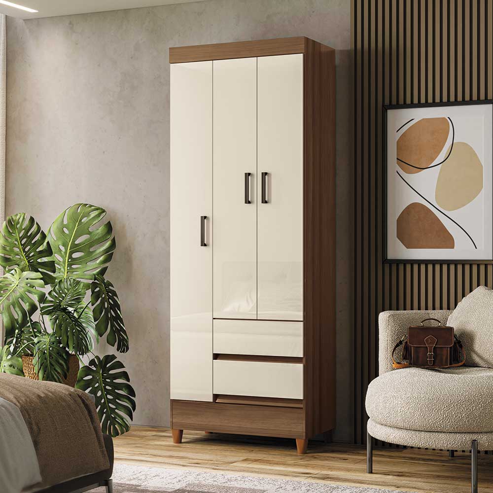 Clóset Casanova Fit 3 Puertas 2 Cajones Jequitiba Blanco | Abc