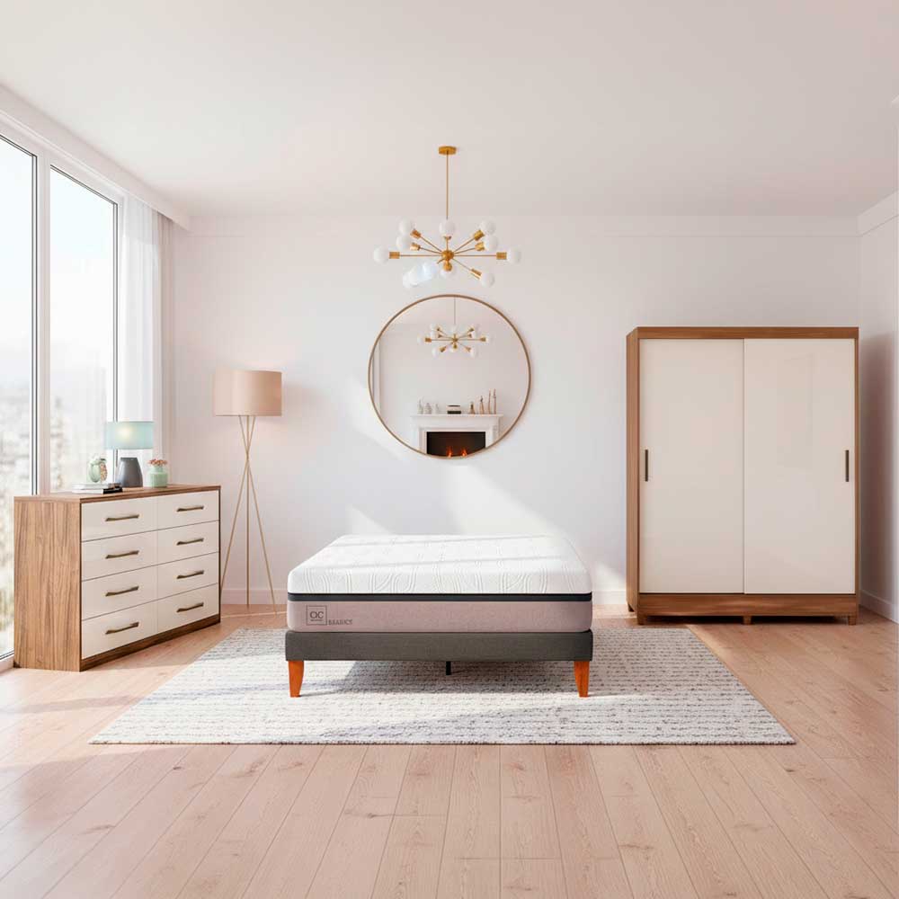 Combo Cama Europea CIC 2 Plazas Balance + Clóset Casanova Fit 2