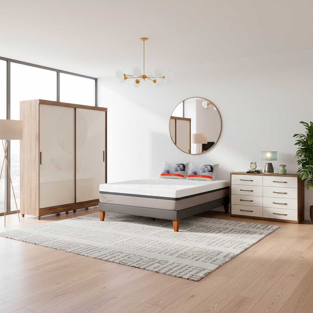 Combo Cama Europea CIC 2 Plazas Balance + Cómoda Casanova