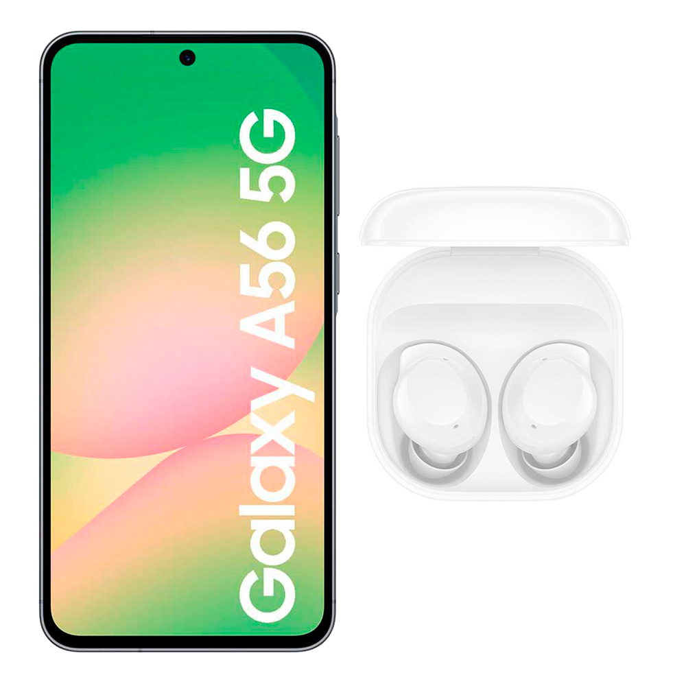 Combo Celular Samsung Galaxy A56 128GB 6,7" Grafito + Audífonos Bluetooth Samsung Galaxy Buds Core Blanco