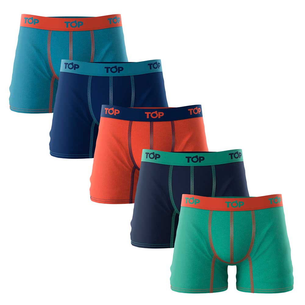 H.I.S. Basic Boxer A Pantaloncino Uomo In Cotone Ed Elastan - Pacco Da 5