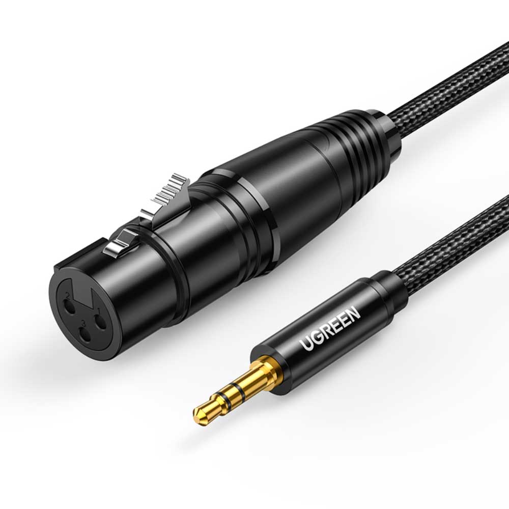 Cable De Audio M/H Plug 3.5Mm/Xlr 2M Blindado Negro Ugreen Av182