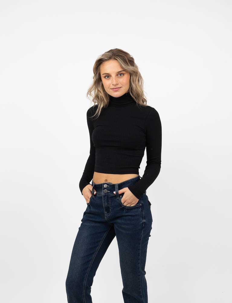 Polera Crop Manga Larga Mujer Icono | Abc