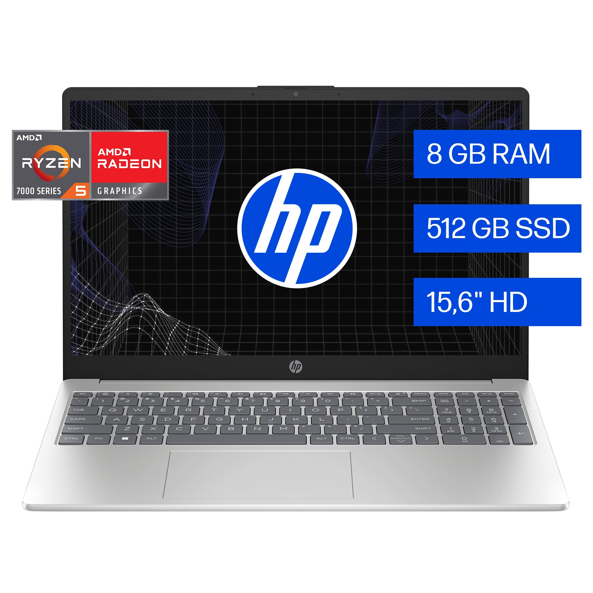 Notebook HP 15-fc0079la Ryzen 5 8GB 512GB 15,6 " Plateado