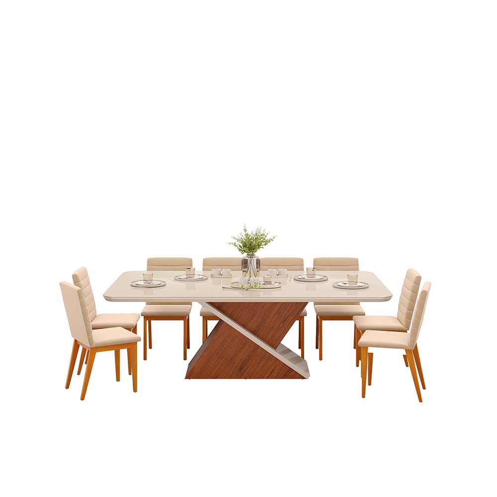 イタリアンモダンプ-クレソフア Juego de Comedor Di Poretti Design Zafira 8 Sillas Café | Abc