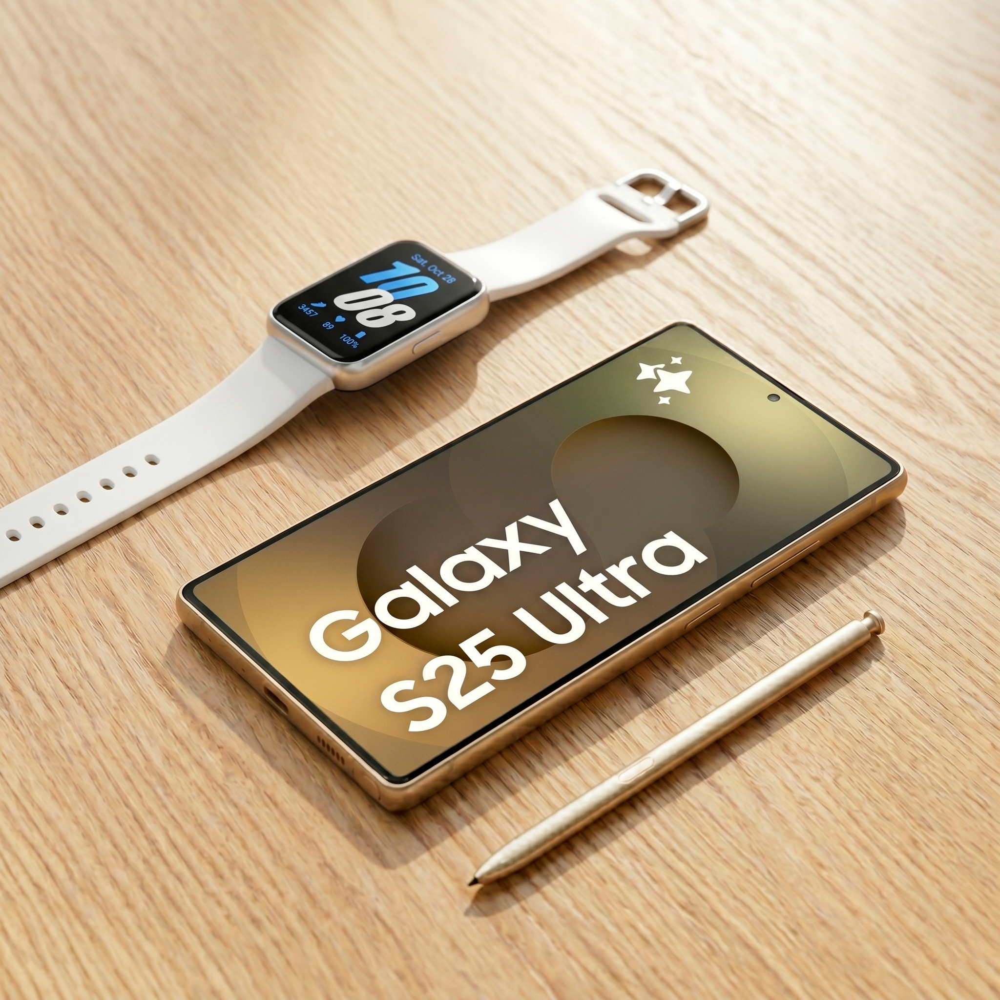 Combo Celular Samsung Galaxy S25 Ultra 5G 256GB 6,9" Gris Titanio + Smartwatch Samsung Galaxy Fit 3 Silver