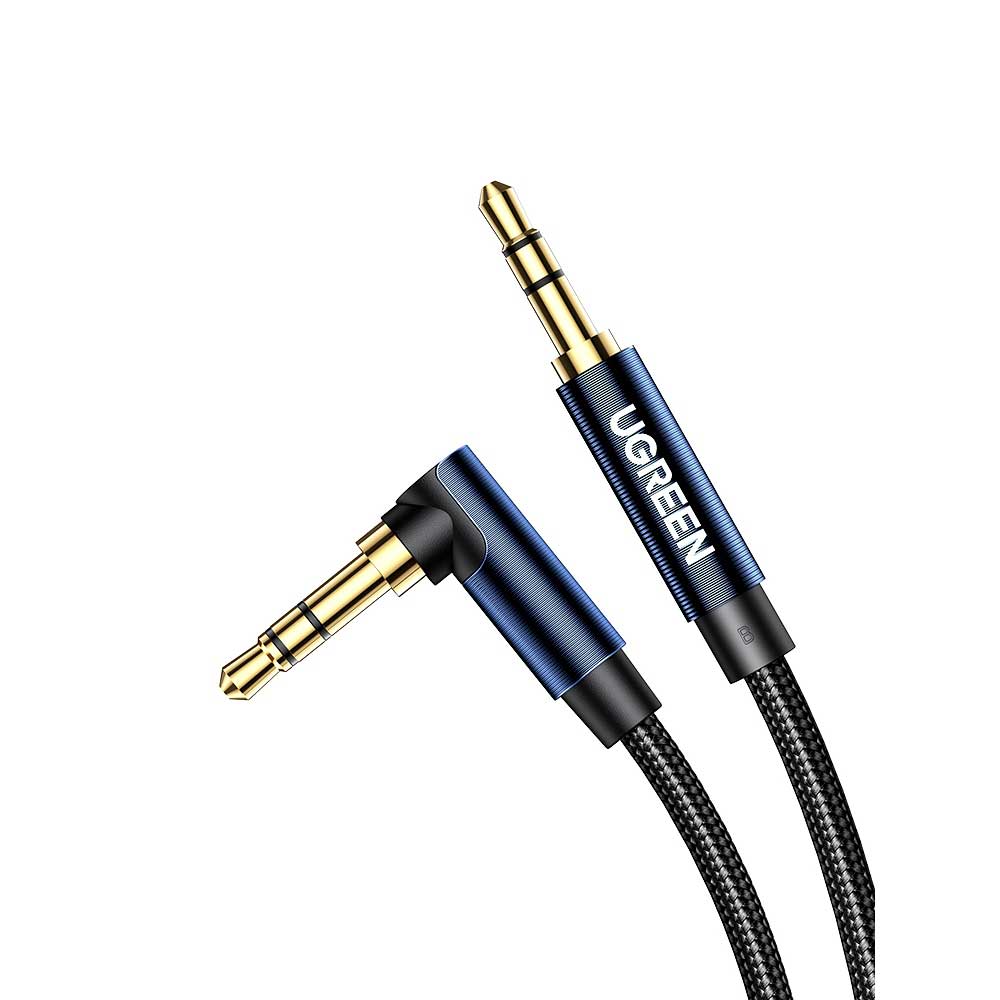 Cable Audio Auxiliar Curvo Plug 3.5Mm M/M Trenzado 2M Azul Oscuro Ugreen Av112