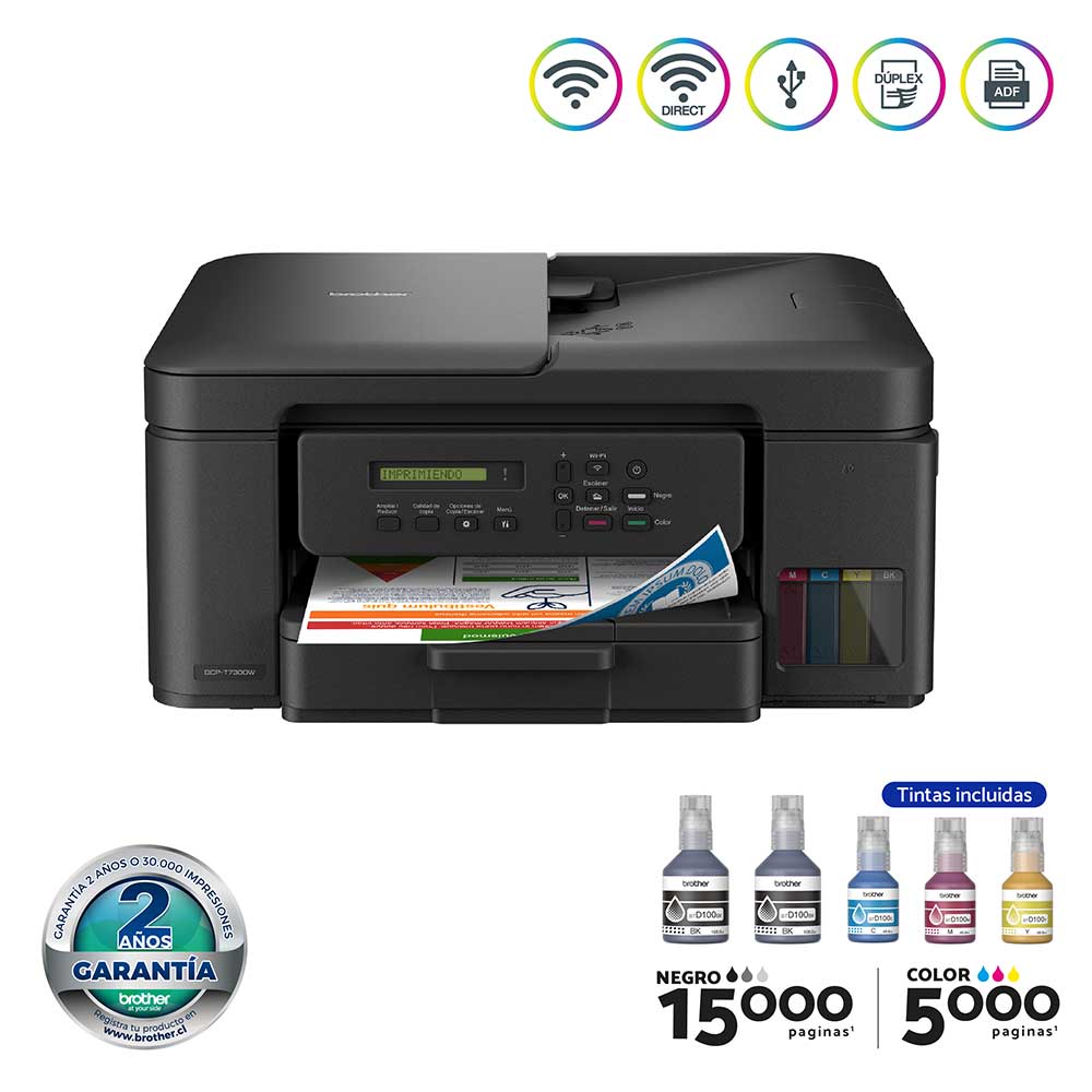 Multifuncional Brother Tinta Continua DCPT730DW Wifi, Dúplex y ADF