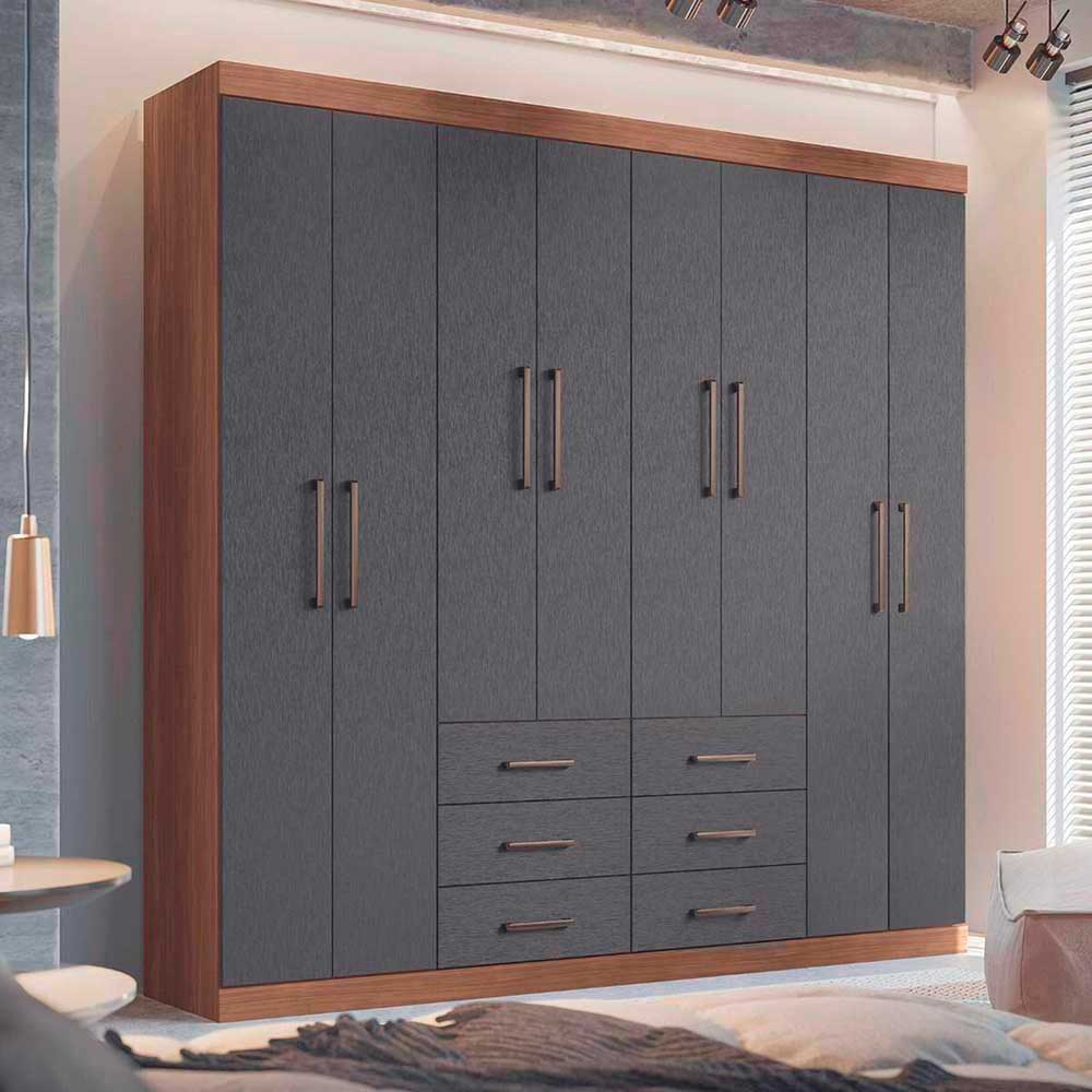 カトロア Clóset Onessta Liberpool 8 Puertas 6 Cajones Jatoba Grafito | Abc