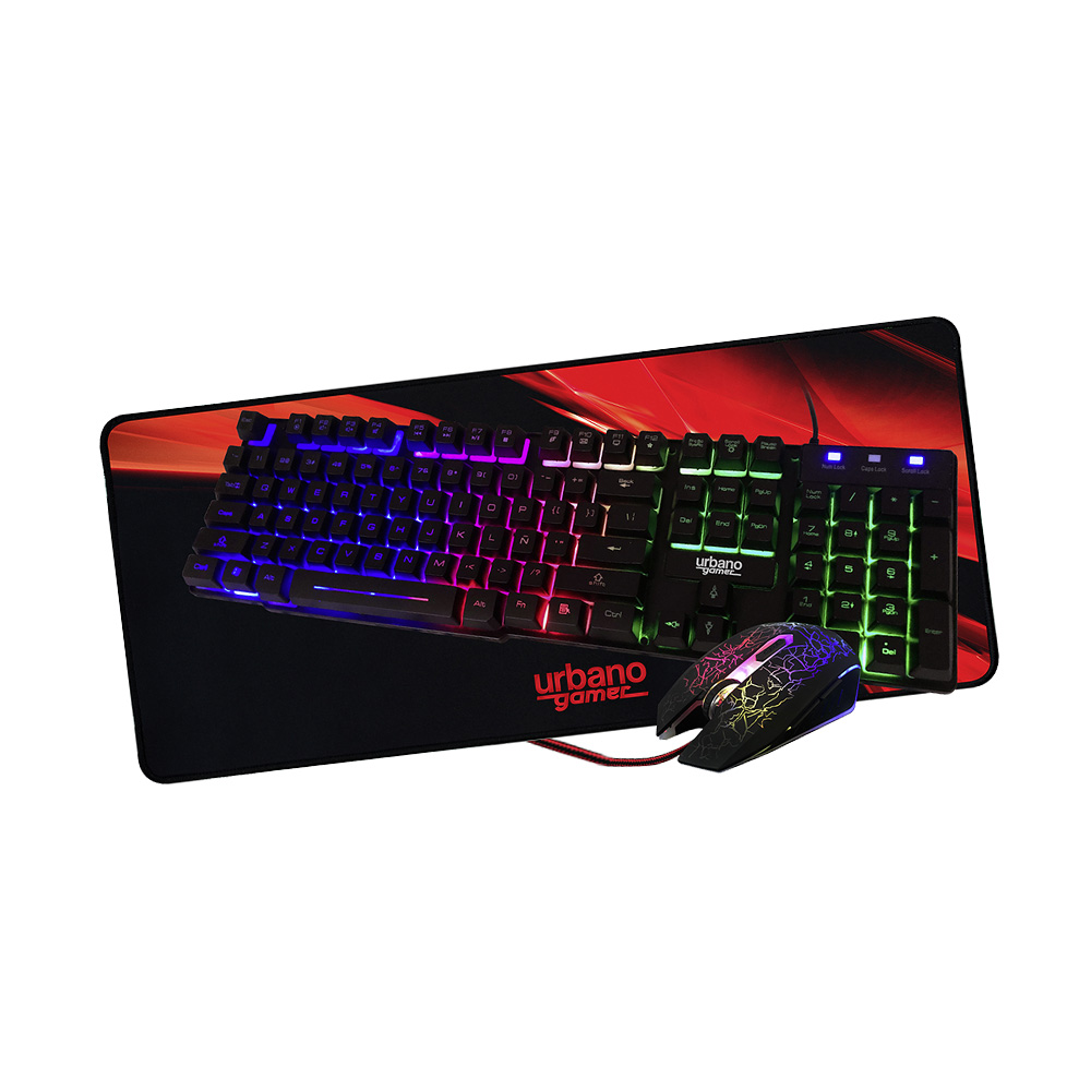 Combo Gamer Urbano 3-1 Mouse + Mousepad + Teclado | Abc