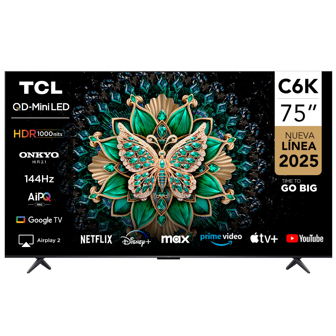 Smart TV Mini LED 75" TCL 4K UHD Google TV 75C6K